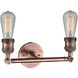 Franklin Restoration Bare Bulb LED 11 inch Antique Copper Bath Vanity Light Wall Light