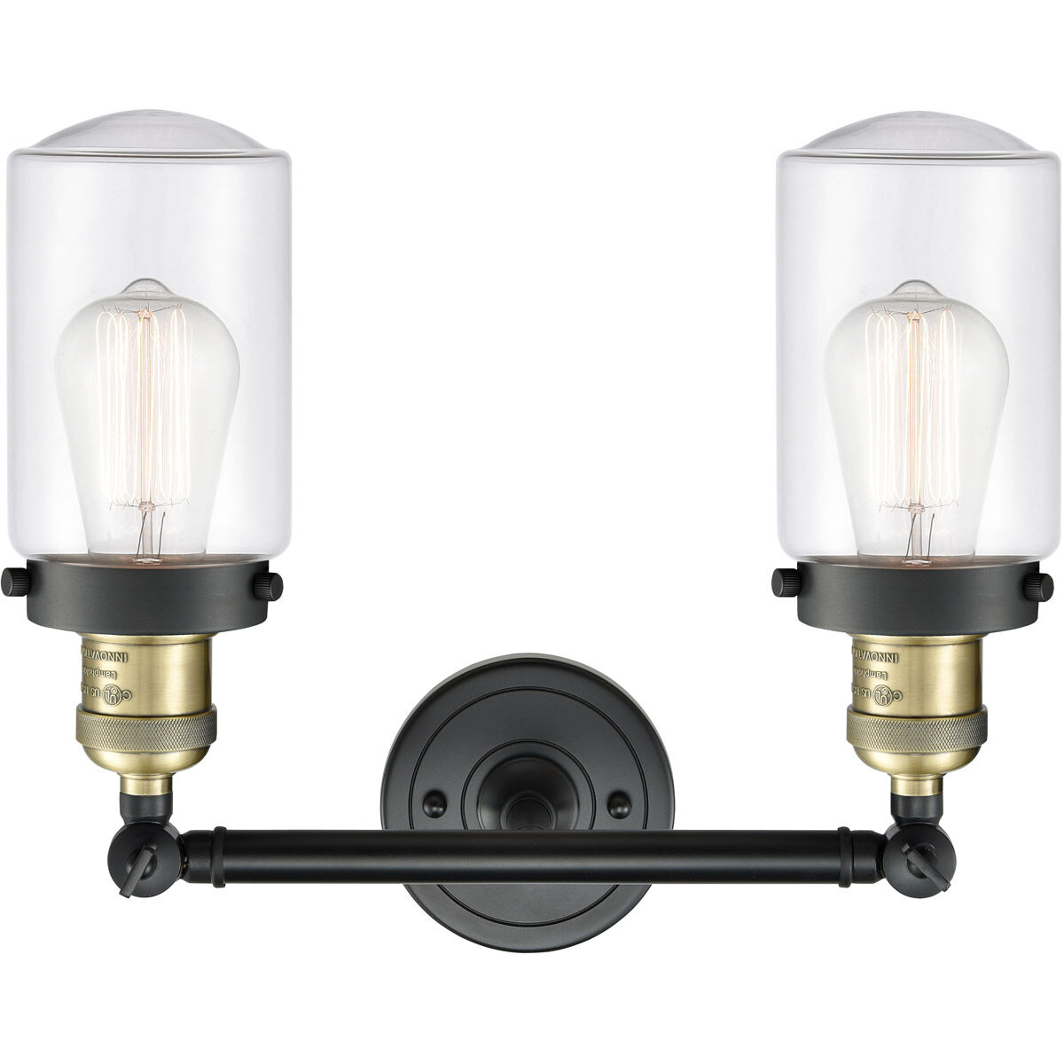 Franklin Restoration Dover LED 14 inch Black Antique Brass Bath Vanity Light Wall Light in Clear Glass, Franklin Restoration