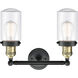 Franklin Restoration Dover LED 14 inch Black Antique Brass Bath Vanity Light Wall Light in Clear Glass, Franklin Restoration