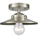Nouveau Railroad 1 Light 8 inch Brushed Satin Nickel Semi-Flush Mount Ceiling Light, Nouveau