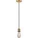 Franklin Restoration Bare Bulb LED 2 inch Brushed Brass Mini Pendant Ceiling Light, Franklin Restoration
