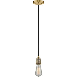 Franklin Restoration Bare Bulb LED 2 inch Brushed Brass Mini Pendant Ceiling Light, Franklin Restoration