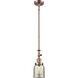 Franklin Restoration Bell 1 Light 5 inch Antique Copper Mini Pendant Ceiling Light in Incandescent, Silver Plated Mercury, Franklin Restoration