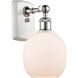 Ballston Belfast LED 6 inch White and Polished Chrome Sconce Wall Light in Matte White Glass, Ballston