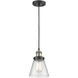 Franklin Restoration Cone LED 8 inch Black Antique Brass Mini Pendant Ceiling Light in Seedy, Franklin Restoration