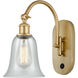 Ballston Hanover 1 Light 6.25 inch Satin Gold Sconce Wall Light in Fishnet Glass