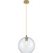 Crown Point 1 Light 10 inch Brushed Brass Pendant Ceiling Light in Seedy Glass