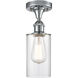Edison Clymer 1 Light 4 inch Brushed Satin Nickel Semi-Flush Mount Ceiling Light in Matte White Glass