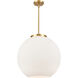 Ballston Athens 1 Light 17.75 inch Satin Gold Pendant Ceiling Light in Incandescent, Matte White