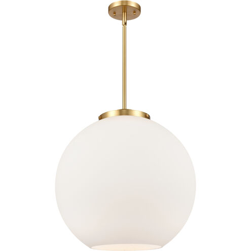 Ballston Athens 1 Light 17.75 inch Satin Gold Pendant Ceiling Light in Incandescent, Matte White