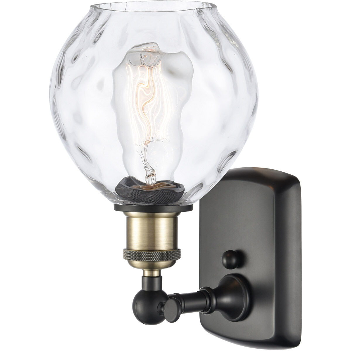 Ballston Small Waverly 1 Light 6 inch Black Antique Brass Sconce Wall Light, Ballston