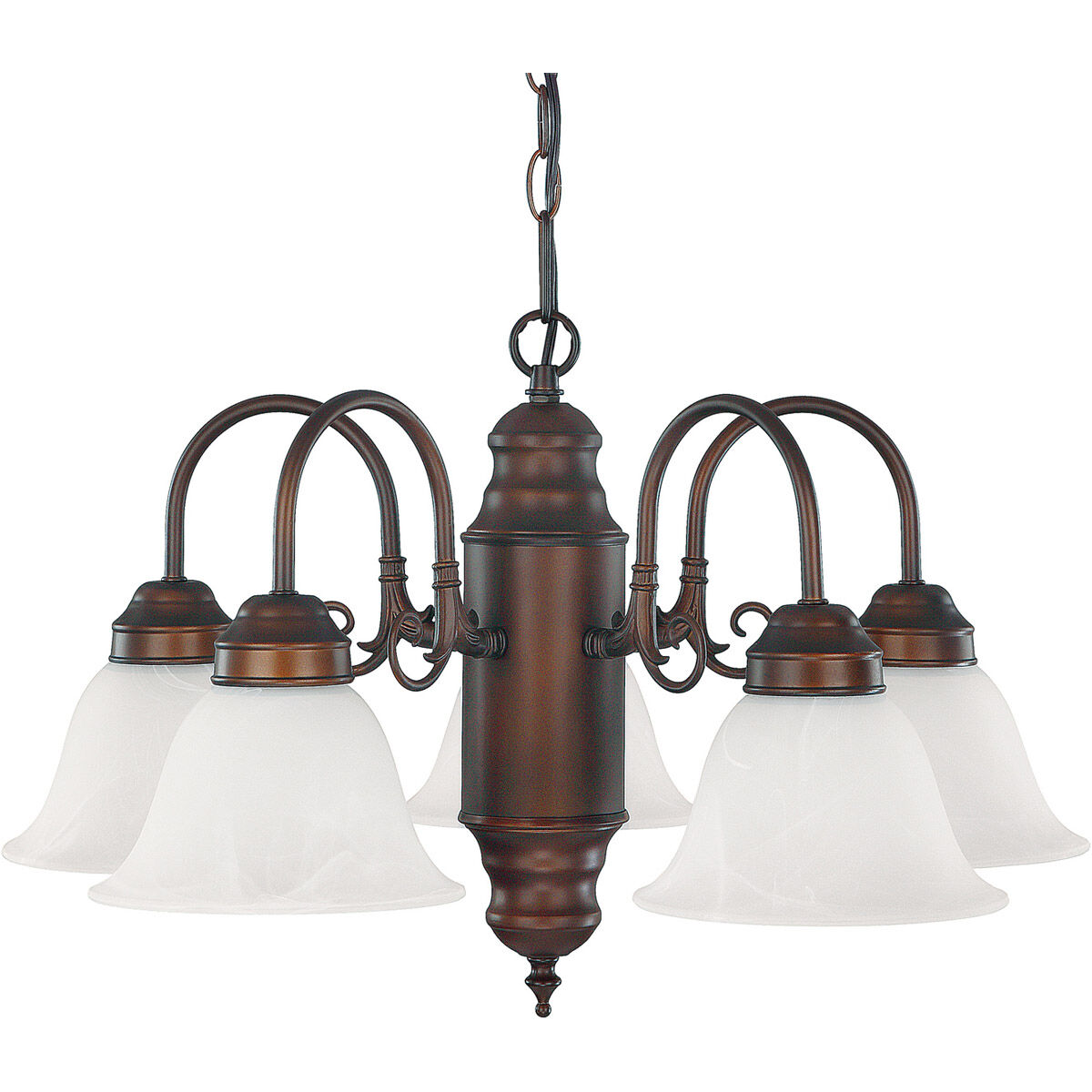 Booker 5 Light 21 inch Burnished Bronze Chandelier Ceiling Light