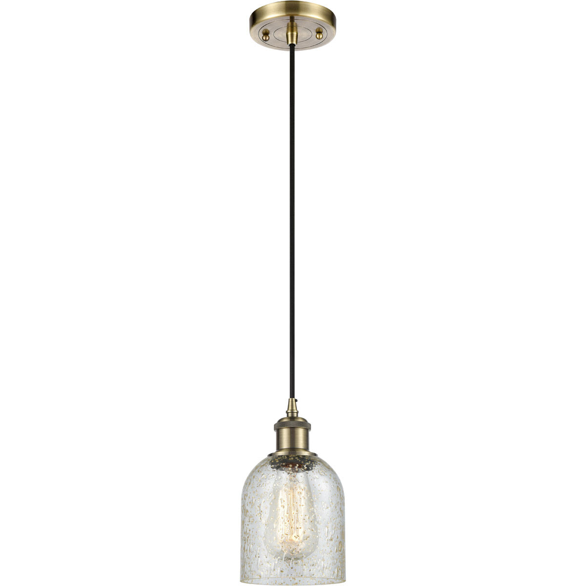 Ballston Caledonia 1 Light 5 inch Antique Brass Mini Pendant Ceiling Light in Incandescent, Mica Glass, Ballston