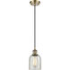 Ballston Caledonia 1 Light 5 inch Antique Brass Mini Pendant Ceiling Light in Incandescent, Mica Glass, Ballston