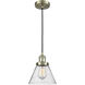 Franklin Restoration Cone LED 8 inch Antique Brass Mini Pendant Ceiling Light in Seedy, Franklin Restoration