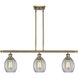 Ballston Eaton LED 36 inch Antique Brass Island Light Ceiling Light in Clear Glass, Ballston