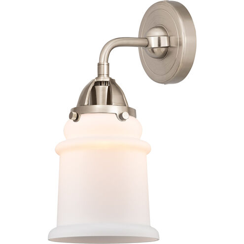 Nouveau 2 Canton LED 6 inch Brushed Satin Nickel Sconce Wall Light in Matte White Glass