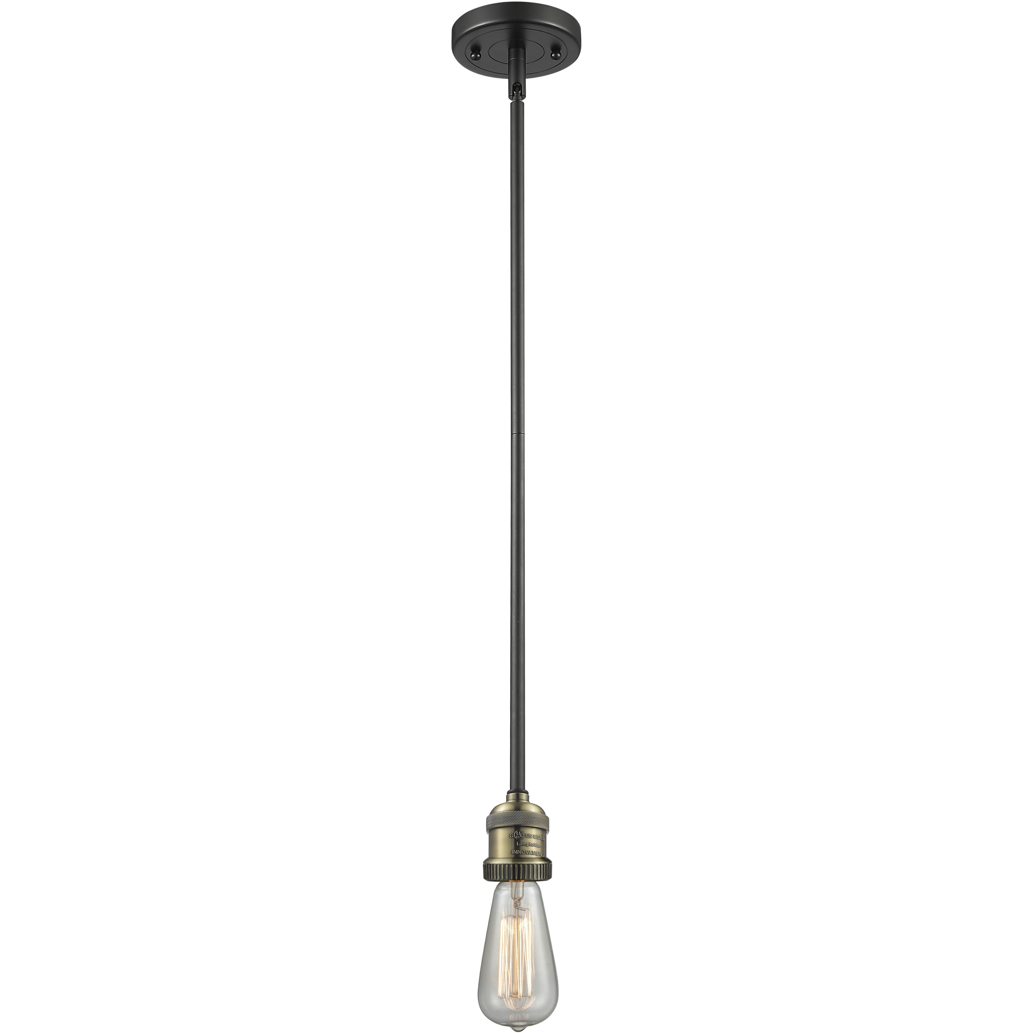 Franklin Restoration Beacon 1 Light 10 inch Black Antique Brass Mini Pendant Ceiling Light in Incandescent, Clear, Franklin Restoration