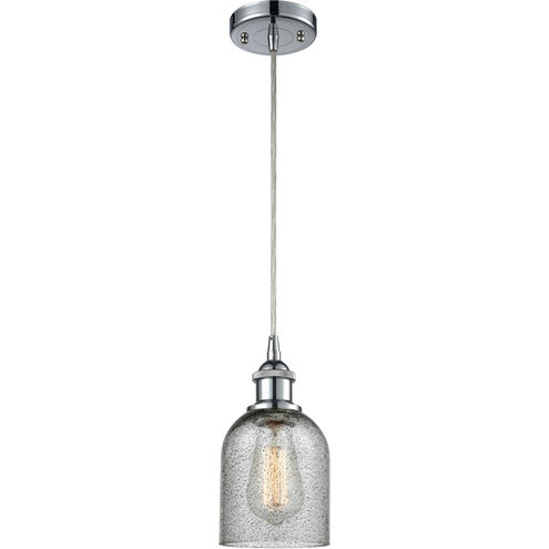 Ballston Caledonia LED 5 inch Polished Chrome Mini Pendant Ceiling Light in Charcoal Glass, Silver, Ballston