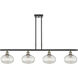 Ballston Ithaca 4 Light 48 inch Black Antique Brass Stem Hung Island Light Ceiling Light