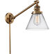 Large Cone 30 inch 60.00 watt Brushed Brass Swing Arm Wall Light, Franklin Restoration