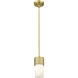 Bolivar 1 Light 4 inch Brushed Brass Pendant Ceiling Light in Matte White Glass