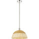Edison Bristol Natural II 1 Light 15.75 inch Polished Nickel Mini Pendant Ceiling Light