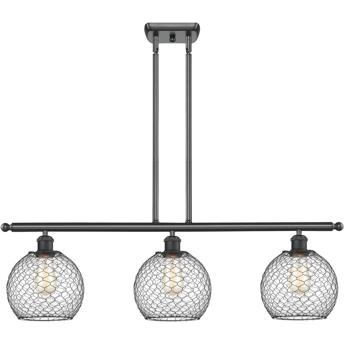 Ballston Farmhouse Chicken Wire LED 36 inch Matte Black Island Light Ceiling Light, Ballston