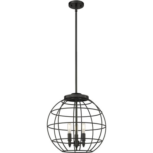Lake Placid 3 Light 16 inch Matte Black Pendant Ceiling Light