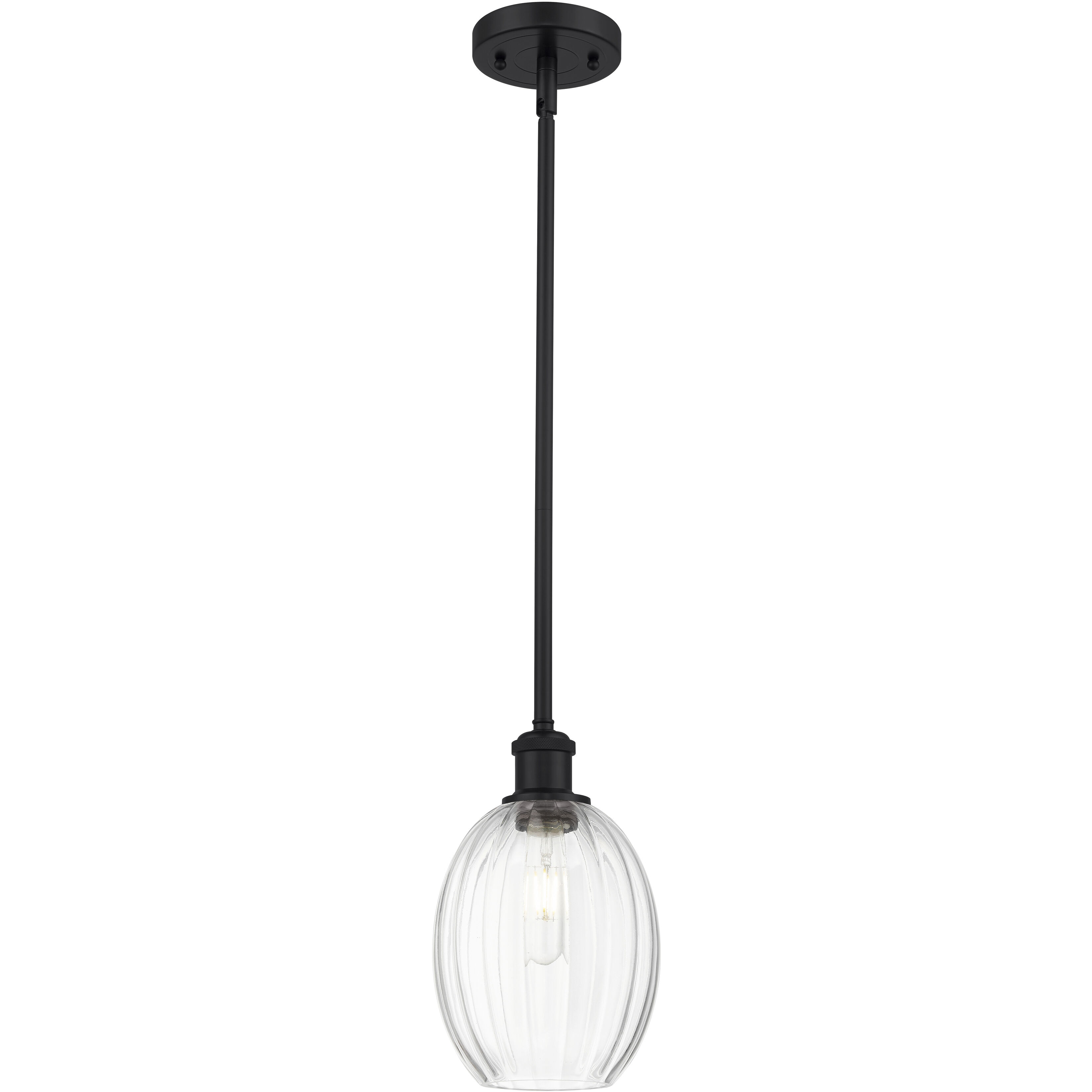 Ballston Preston 1 Light 6.25 inch Matte Black Mini Pendant Ceiling Light in Clear