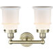 Canton 2 Light 15 inch Antique Brass and Matte White Bath Vanity Light Wall Light
