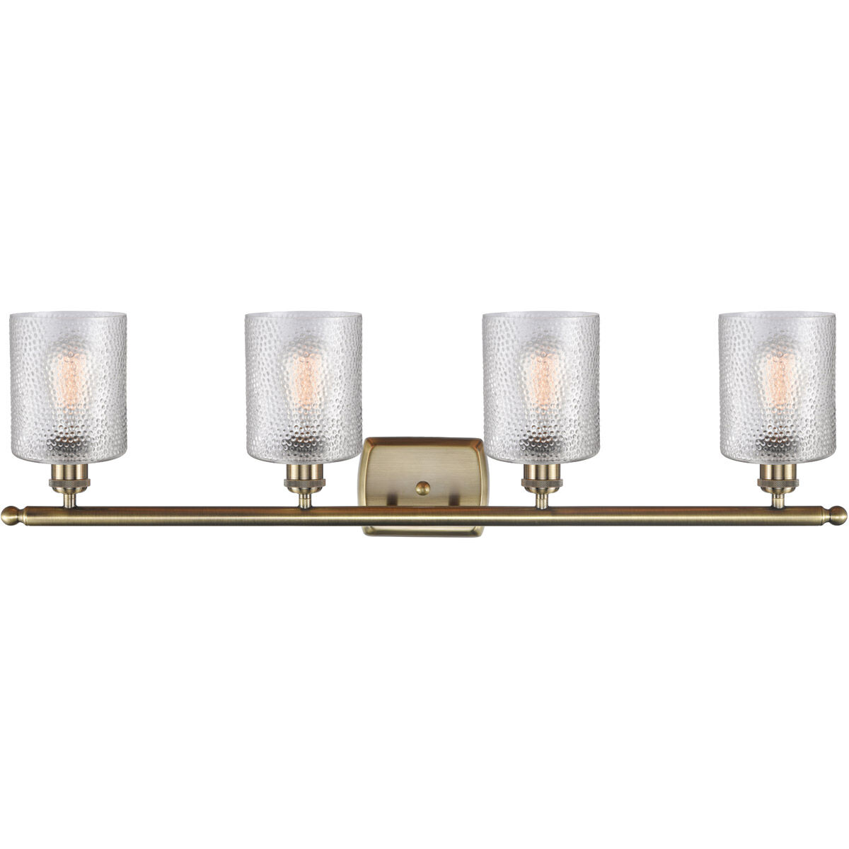 Ballston Cobbleskill LED 36 inch Antique Brass Bath Vanity Light Wall Light in Clear Glass, Ballston
