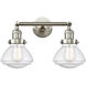 Franklin Restoration Olean 2 Light 17 inch Brushed Satin Nickel Bath Vanity Light Wall Light in Seedy Glass, Franklin Restoration
