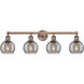 Edison Athens Deco Swirl 4 Light 32.88 inch Antique Copper Bath Vanity Light Wall Light