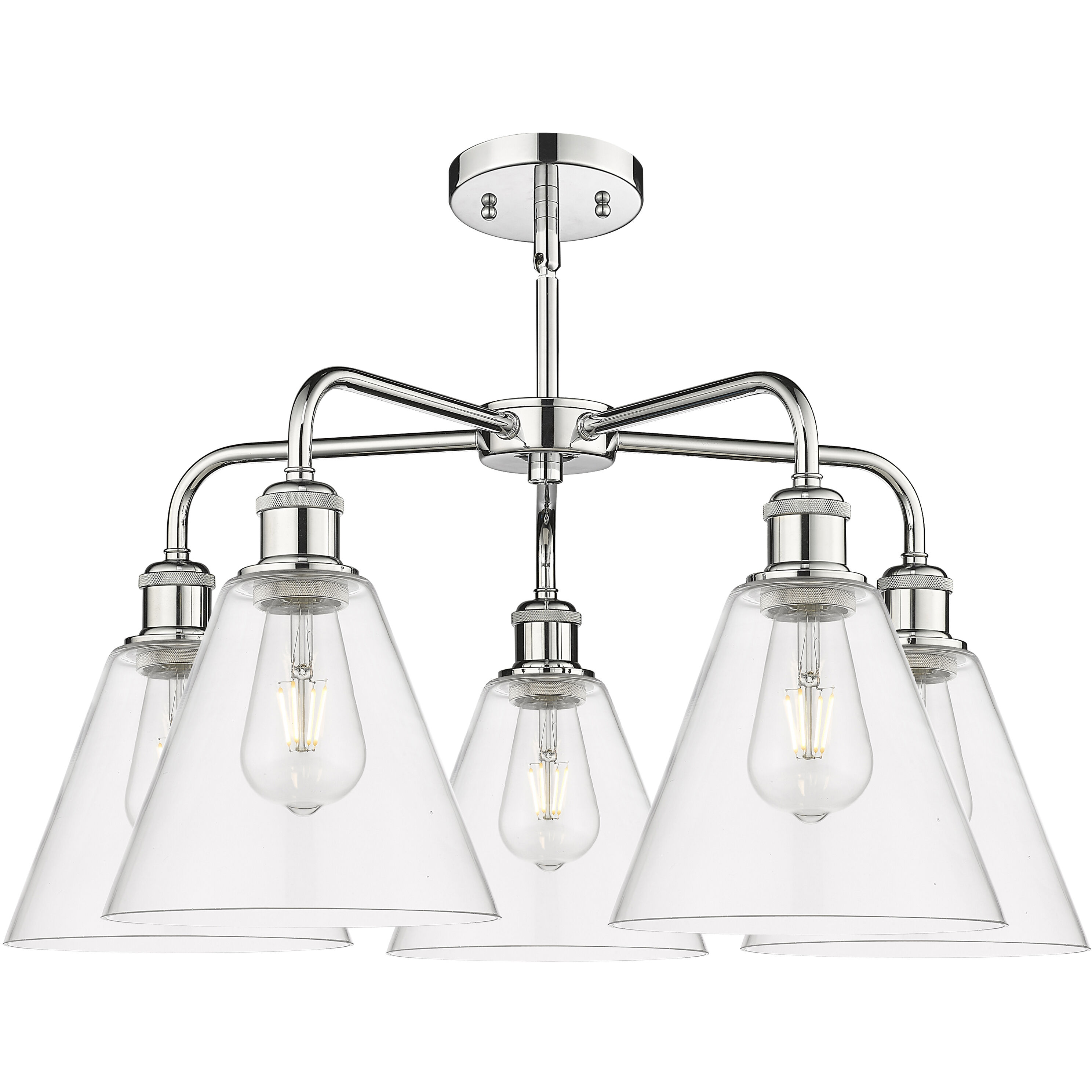 Berkshire 5 Light 26 inch Polished Chrome Chandelier Ceiling Light in Clear