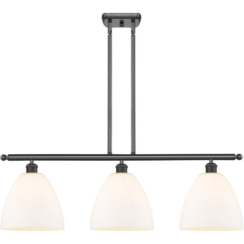 Ballston Ballston Dome 3 Light 36 inch Oil Rubbed Bronze Island Light Ceiling Light in Matte White Glass