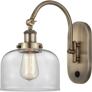 Franklin Restoration Bell LED 8 inch Antique Brass Sconce Wall Light in Clear Glass