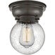Aditi Beacon LED 6.25 inch Oil Rubbed Bronze Flush Mount Ceiling Light in Seedy Glass, Aditi