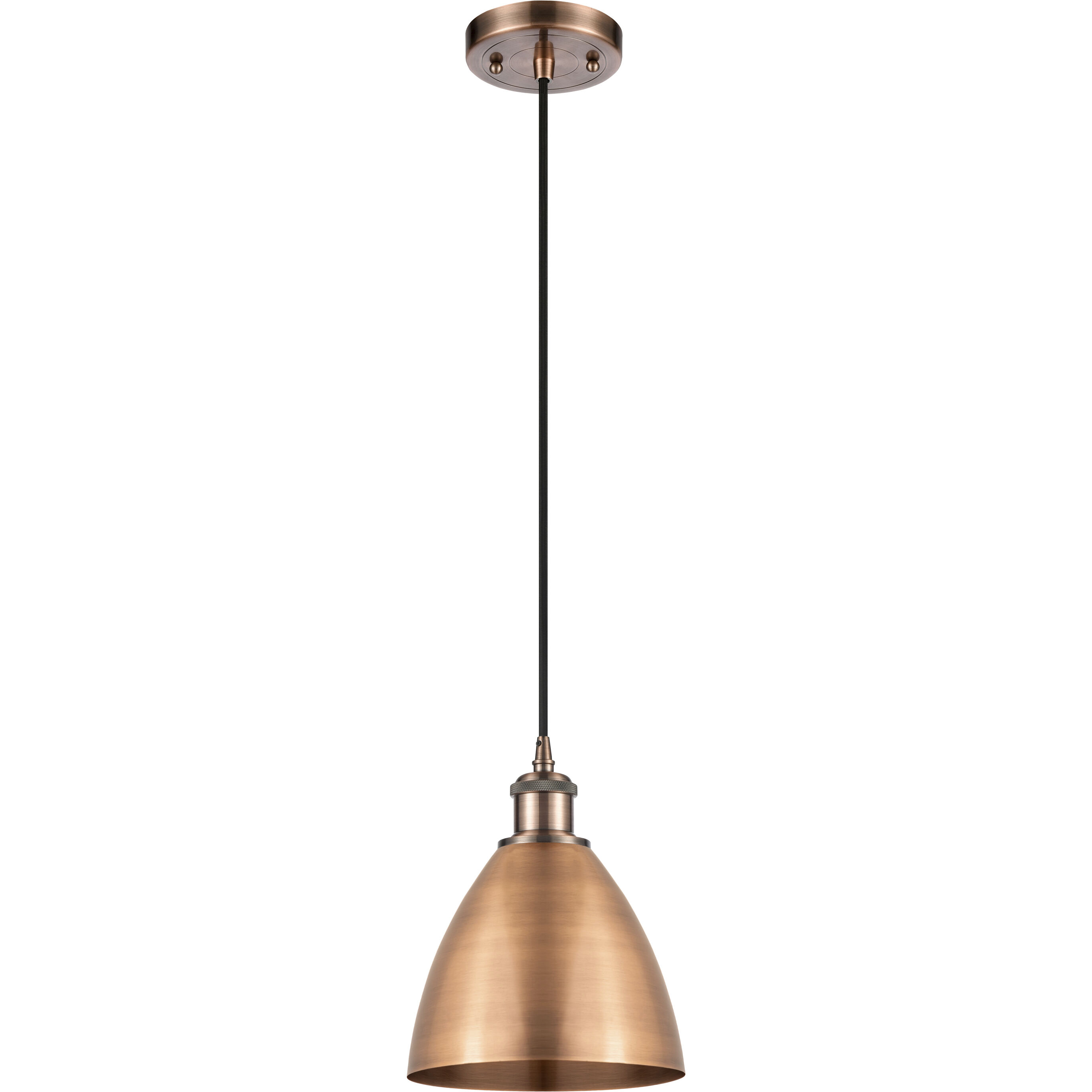 Ballston Dome 1 Light 8 inch Antique Copper Mini Pendant Ceiling Light