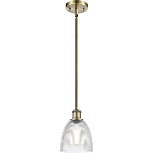 Ballston Castile LED 6 inch Antique Brass Pendant Ceiling Light in Clear Glass, Ballston