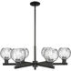 Arcadia Athens Water Glass 6 Light 35.75 inch Matte Black Chandelier Ceiling Light