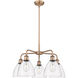 Bristol Glass 5 Light 25.5 inch Antique Copper Chandelier Ceiling Light in Clear