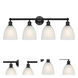 Edison Castile 4 Light 33 inch Matte Black Bath Vanity Light Wall Light in White