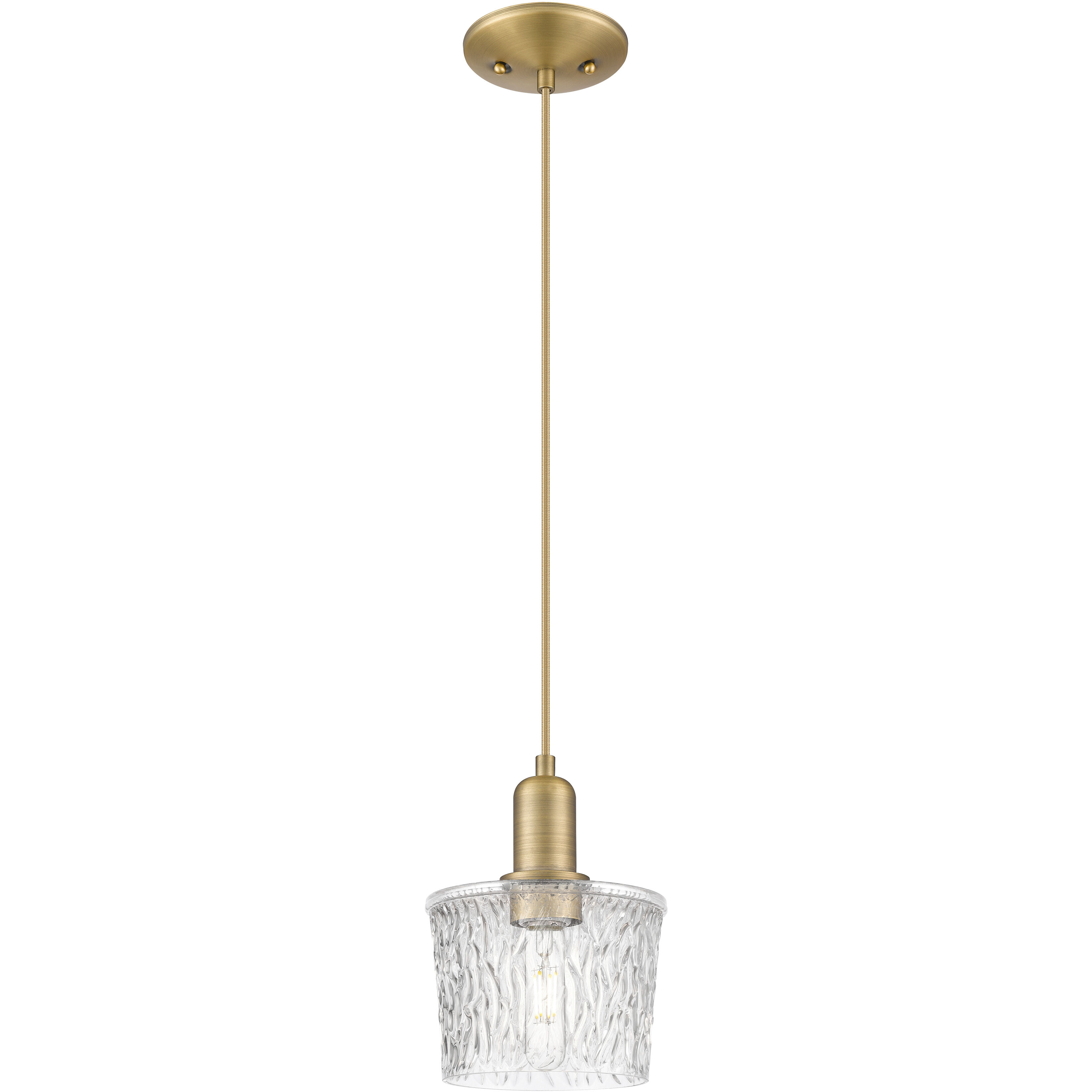Arcadia Niagara 1 Light 6.5 inch Brushed Brass Mini Pendant Ceiling Light