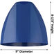 Ballston Plymouth Dome LED 9 inch Polished Chrome Pendant Ceiling Light in Matte Blue