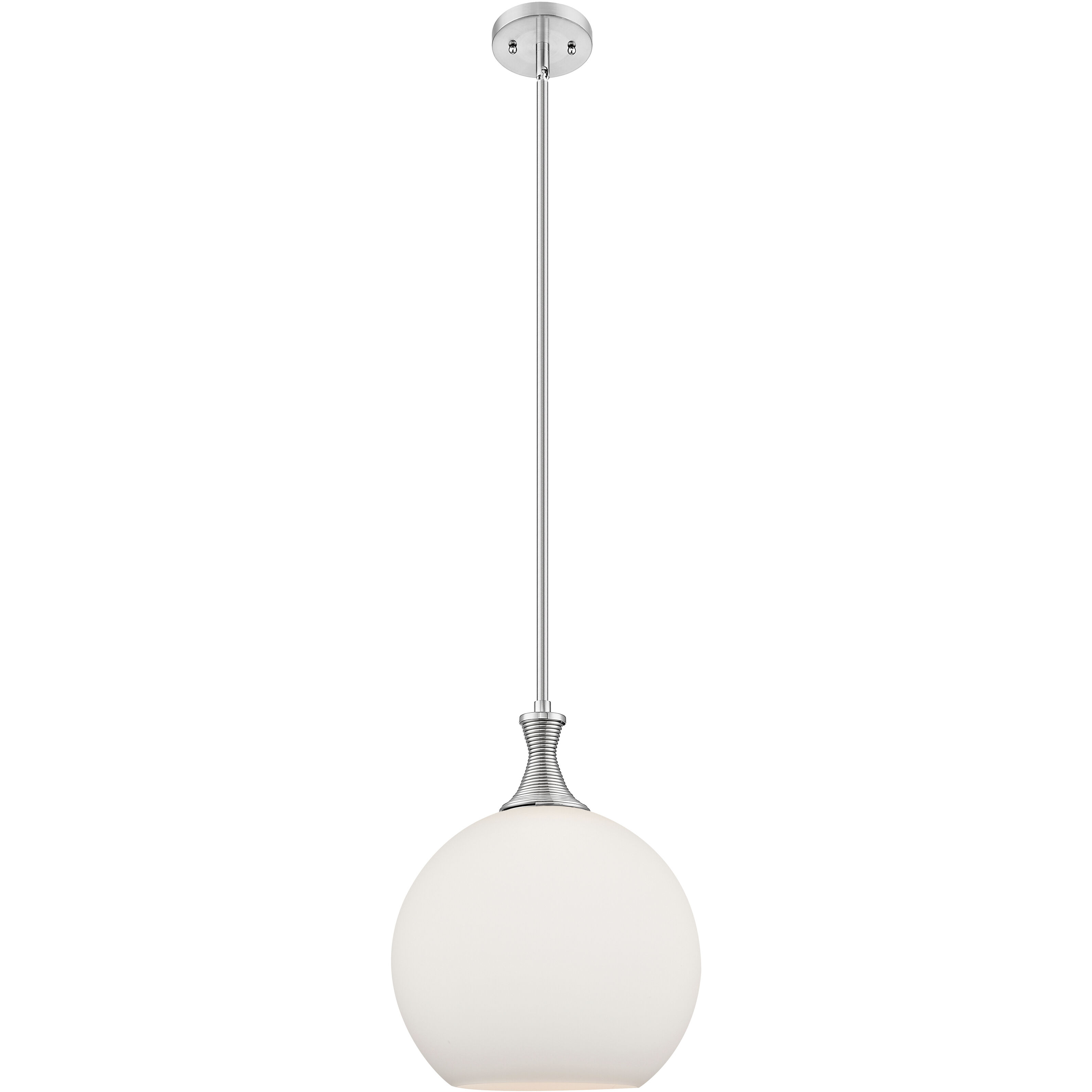 Astor 1 Light 12 inch Satin Nickel Mini Pendant Ceiling Light in Matte White Glass