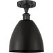 Edison Metal Bristol 1 Light 9 inch Matte Black Semi-Flush Mount Ceiling Light