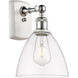 Ballston Ballston Dome LED 8 inch White and Polished Chrome Sconce Wall Light in Clear Glass