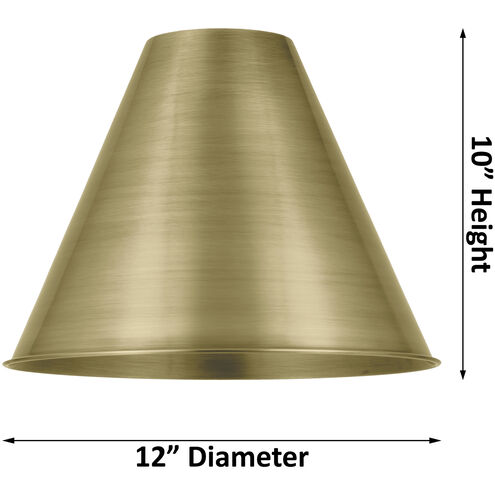 Ballston Cone LED 12 inch Satin Gold Semi-Flush Mount Ceiling Light