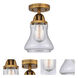 Nouveau 2 Bellmont 1 Light 6 inch Brushed Brass Semi-Flush Mount Ceiling Light in Seedy Glass